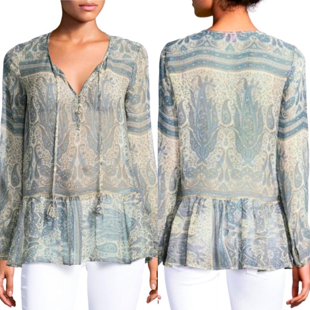 Calypso St. Barth Tuloni Paisley 100% Silk Top